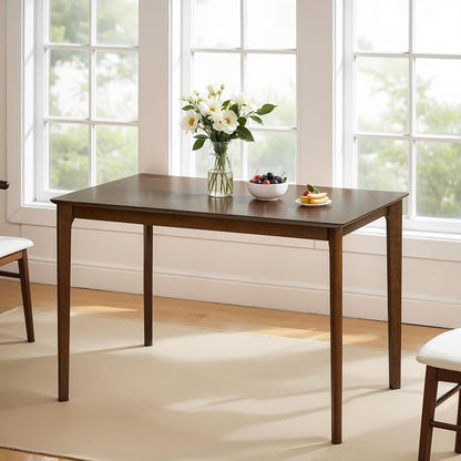 HOMYZOO Small Dining Table, 43 Inch Rectangular Solid Wood Kitchen Table for Small Space, Easy Assembly, Dining Room Table for Home, Apartment, Office, Oak