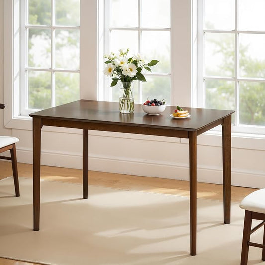 HOMYZOO Small Dining Table, 43 Inch Rectangular Solid Wood Kitchen Table for Small Space, Easy Assembly, Dining Room Table for Home, Apartment, Office, Oak