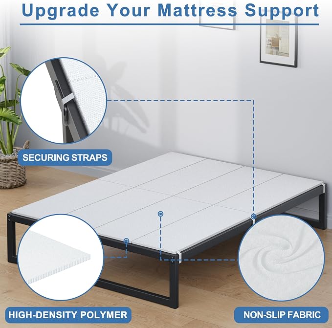 Lutown-Teen Bunkie Board Full Under Mattress High-Density Polymer Full Size Bunkie Board Anti-Sag, Breathable, Moisture Resistant, Noise Minimizing, White