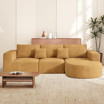 Boneless Couches for Living Room,Cloud Sectional Couch with L-Shape Chaise,Modern Modular Sofa with Deep Seat Upholstered Comfy Couches for Bedroom,No Assembly Required,1PCS