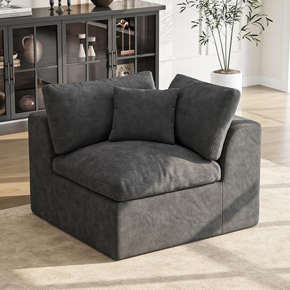 36 Inch Corner Seat | Modular Sectional Couch Sofa | Dark Grey