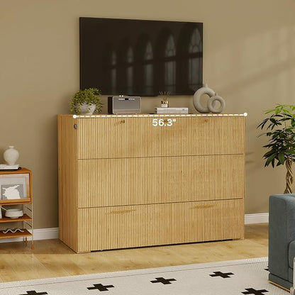 Full Size Murphy Bed Cabinet: Oak Murphy Bed with Charging Station, Wood Cabinet Bed with Large Drawers for Guest Room, Living Room and Office