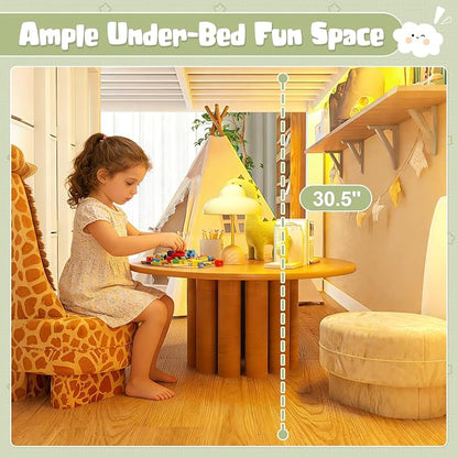 Bellemave Low Loft Bed Twin Size with Storage Stairs and Drawers, Metal Twin Loft Bed for Kids with LED Lights and Shelves, Low Profile Loft Bed Frame for Small Rooms, No Box Spring Needed, White