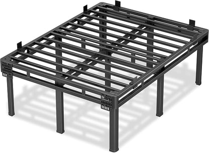 Superay King Bed Frame, 20 inch Metal Bed Frame & Box Spring 2 in 1 Platform with Rounded Legs, Double Layer Bed Frame with Matress Gasket & headboard Adapter, Support Up to 4000lbs
