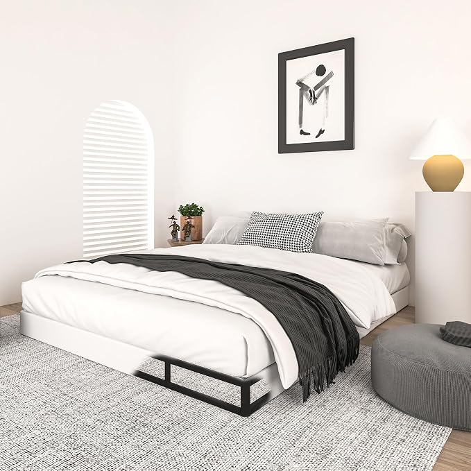 Qingzhou 5 Inch Box Spring Full Size Bed, Heavy Duty 3000 LBS Metal Bed Base with Easy Clean Fabric Cover Easy Assembly Mattress Foundation