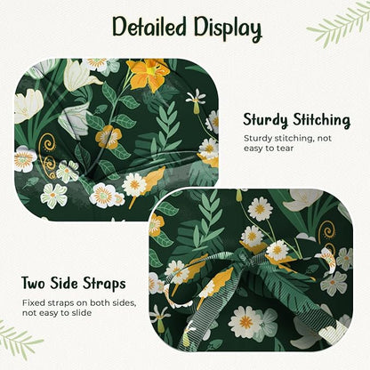 Double Egg Chair Cushion Replacement Waterproof for Outdoor Patio Hanging Basket Egg Chairs, 59x43-Inch Thickened 100% Cotton Large Double Eggs Swing Chair Cushions, Green Peony