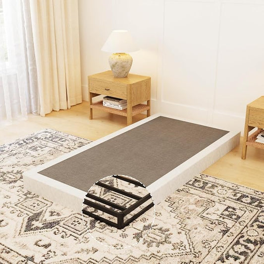 OSASET Twin Box Spring, 4 Inch Metal, Twin Size | Heavy Duty Metal Frame, 3000lbs Support, Easy Assembly, Noise Free, Non Slip