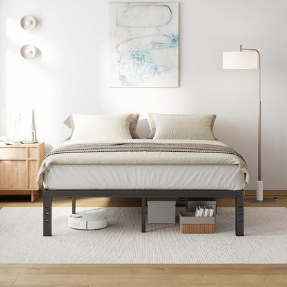 Full Size Bed Frame 14“ High Heavy Duty Metal Platform Bed Frame,Sturdy Steel Support,No Box Spring Needed,Noise-Free,Easy Assembly