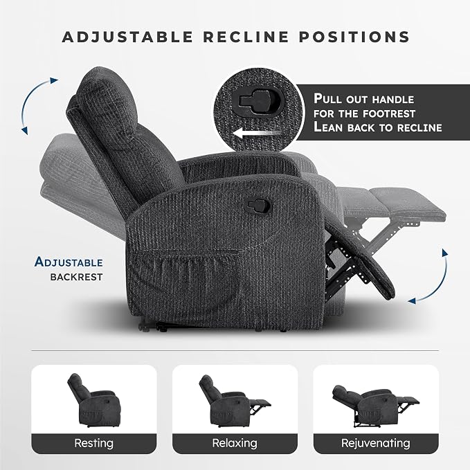 Lexicon Manual Reclining Loveseat, Textured Microfiber Loveseat Recliner, Wall Hugger, Track Arms, Magazine Pockets, Manual Dual Recliners for Living Room/Office/Apartment, Easy Assembly, Dark Gray