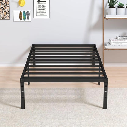 Maenizi Twin XL Bed Frames No Box Spring Needed, 14 Inch Heavy Duty Metal Twin XL Platform Bed Frame Support Up to 2500 lbs, Easy Assembly, Noise Free, Black