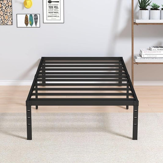 Maenizi Twin XL Bed Frames No Box Spring Needed, 14 Inch Heavy Duty Metal Twin XL Platform Bed Frame Support Up to 2500 lbs, Easy Assembly, Noise Free, Black