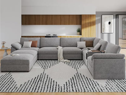 EASE MOOSE Oversized U Shape Sectional Sofa,Modern Comfy Modular Sofa