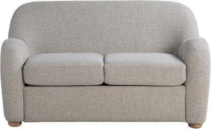 Studio Living® Jennifer 57.1" Loveseat, Modern Style, Pocket Coil Comfort, Natural Wood Legs, Boucle Fabric, Pebble