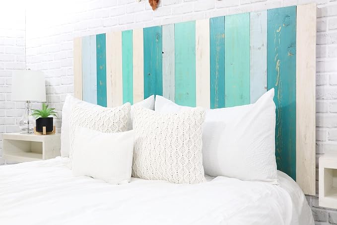 Barn Walls Serenity Mix Signature Design, Multicolored Solid Wood Headboard, Floating Panels, Wall Mount, Adjustable Height, Easy Assembly Twin Size