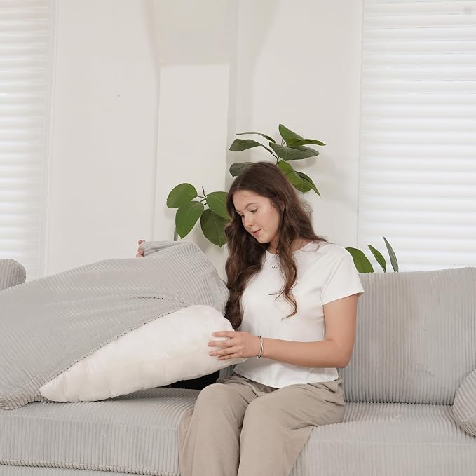 EASE MOOSE Oversized L Shape Sectional Modular Sofa, Extra Large Deep Seat Couch Modular Removable Washable Sectional Couch