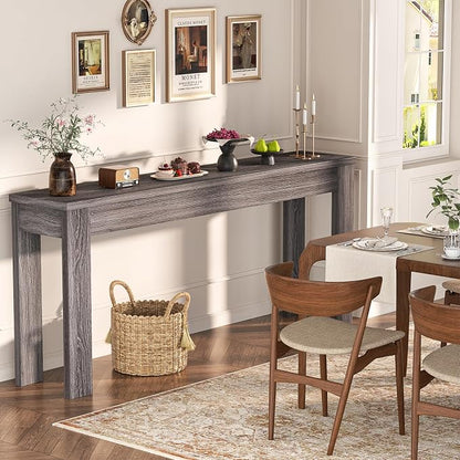 Armocity Console Table, 47" Farmhouse Wood Entryway Table, Sofa Tables Narrow Long Behind Couch, Entry Table for Entrance, Hallway, Living Room, Gray Walnut