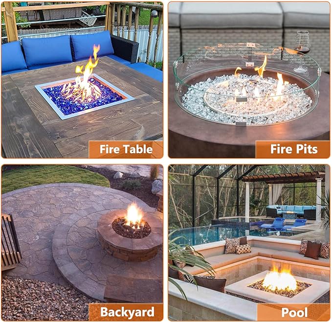GRISUN Fire Pit Burner Ring Kit 12 Inch, Propane Fire Pit Kits, Come with Propane Fire Pit Hose Kit and Upgraded Gas Control Spark Ignition Kit, DIY Round Gas Fire Pit Kit, Stainless Steel
