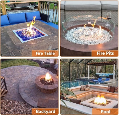 GRISUN Fire Pit Burner Ring Kit 12 Inch, Propane Fire Pit Kits, Come with Propane Fire Pit Hose Kit and Upgraded Gas Control Spark Ignition Kit, DIY Round Gas Fire Pit Kit, Stainless Steel