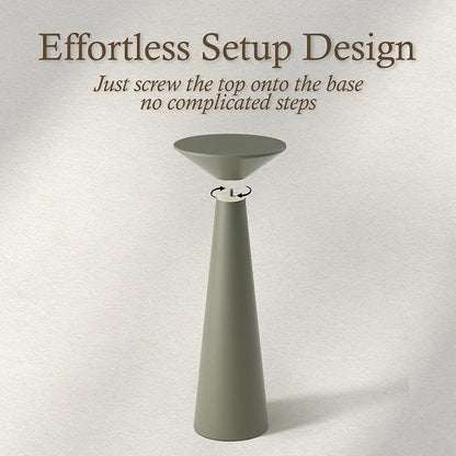 COZAYH Farmhouse Tall Pedestal End Table Small Solid Wood Martini Table Plant Stand Modern Round Drink Table for Small Space Living Room, Sage Green
