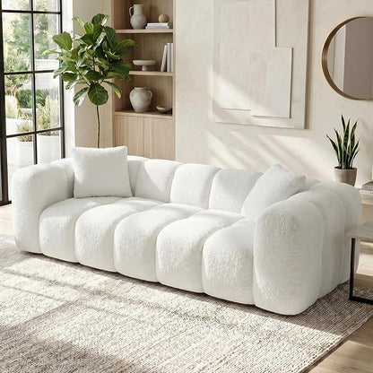 KISLOT 84" Boneless Couch No Assembly Required Loveseat Sofa Modern Deep Seat Cloud Couch Modern Compressed Sofa Oversized Upholstered 3-Seater for Living Room Bedroom