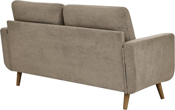 Ball & Cast 67.7" Loveseat Sofa,Mid Century Modern Love Seat Couches for Living Room,Button Tufted Upholstered Small Couch with Solid Wood Legs for Bedroom,Apartment,Office,Easy Assembly,Camel