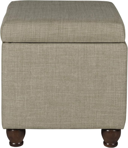 HomePop 22" Medium Rectangular Storage Ottoman - Tan Linen