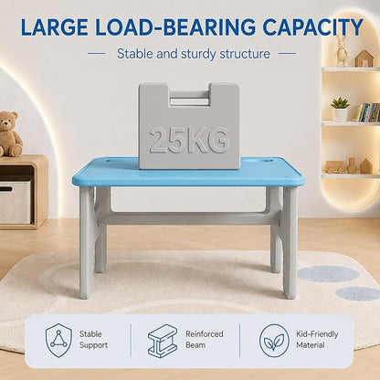 UNICOO Kids Folding Table, Toddler Activity Table for Study, Snack, Art Craft and Play, Portable Plastic Children's Table for Small Spaces, Home and Playroom