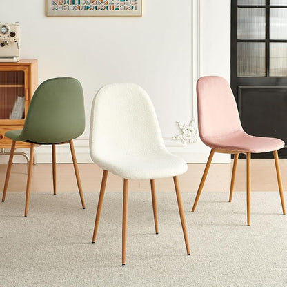 Velvet Dining Chairs Set of 4 - Modern Upholstered Chairs with Metal Legs for Living, Bedroom,Dining Room - Green Dining Chairs Set for 4