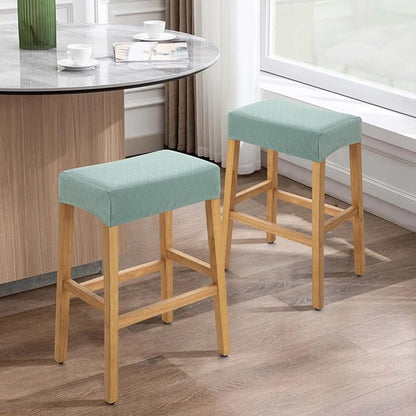 YISUN Stool Covers Rectangle - 2 Pack Stretch Waterproof Saddle Seat Cover Counter Bar Stools Bar Chairs Covers Kitchen Island Chairs Cushion Protector