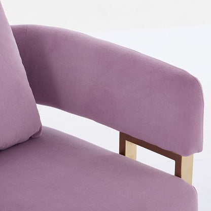 Loveseat Sofa and 2 Accent Chairs Comfy Sofa Modern Accent Chairs for Living Room with Golden Legs Teddy Upholstered Reading Armchairs no Wheels for Reception Room//Bedroom/Lounge/Office,Purple