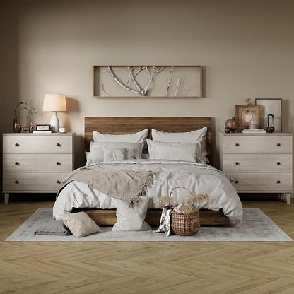 Rustic Drawer Dresser with 6 Drawers Storage Dressers Organizer for Bedroom, Living Roomm,Light Oak
