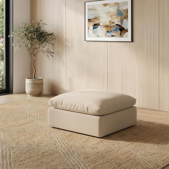 Oversize Cloud Modular Sectional Sofa,Chaise Down Filled Comfort Sofa Detachable Couch Cushion Covers for Living Room Apartment,Khaki