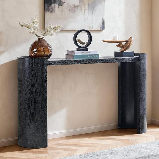 LKTART 53" Black Console Table for Entryway, Couch Tables Behind Sofa, Space-Saving Wooden Entry Foyer Hallway Table, Modern Console Sofa Tables for Hallway Organization