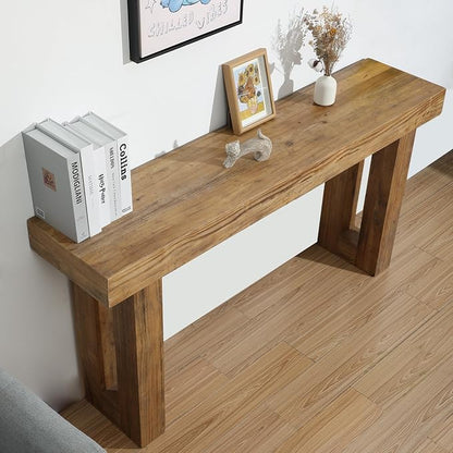 HOKYHOKY Reclaimed Solid Wood Console Table, 59" Long Farmhouse Entryway Table, Rectangular Couch Tables Behind Sofa, Accent Tables for Hallway, Entrance, Foyer, Living Room