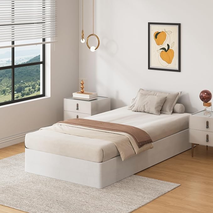 SHLAND Twin Box Spring - 10 Inch Heavy Duty High Profile Metal Box Springs for Twin Bed, Mattress Foundation with Fabric Cover, Easy Assembly