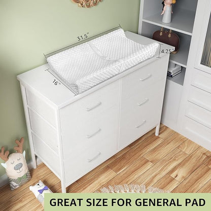 Bedroom Sets Nightstand Set 3 Piece White with 6 Fabric Drawers Modern