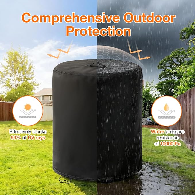POMER Fire Pit Cover For Ninja Fireside360 Outdoor Heater & Fire Pit | Waterproof ,Windproof,UV & Tear Resistant,Easy to use & clean，Firepit Accessories