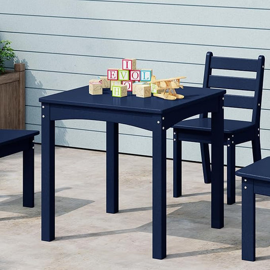 Costaelm Kids Outdoor 24" Dining Table, Navy Blue