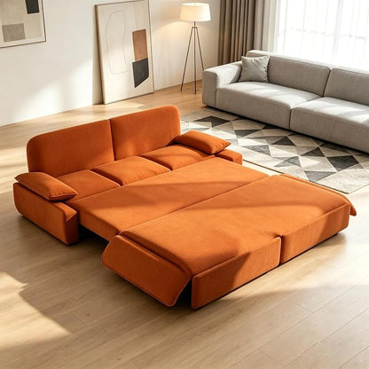 ERYE King Foldable Sleeper Sofa,Oversized 3-in-1 Convertible Pull Out Sleeper Sofabed W/Pillow Armrests,3 Seat Couch Space Saving Sleeper Sofa Bed for Living Room Bedroom