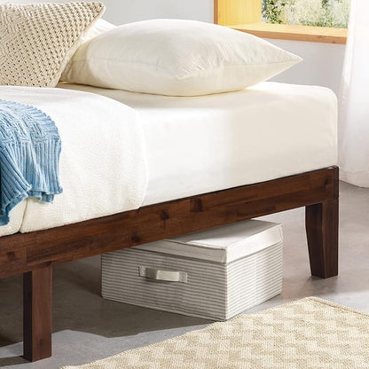 Mellow Naturalista Classic 12-Inch Solid Wood Platform Bed | Wooden Slats, No Box Spring Needed, Easy Assembly | Full, Espresso