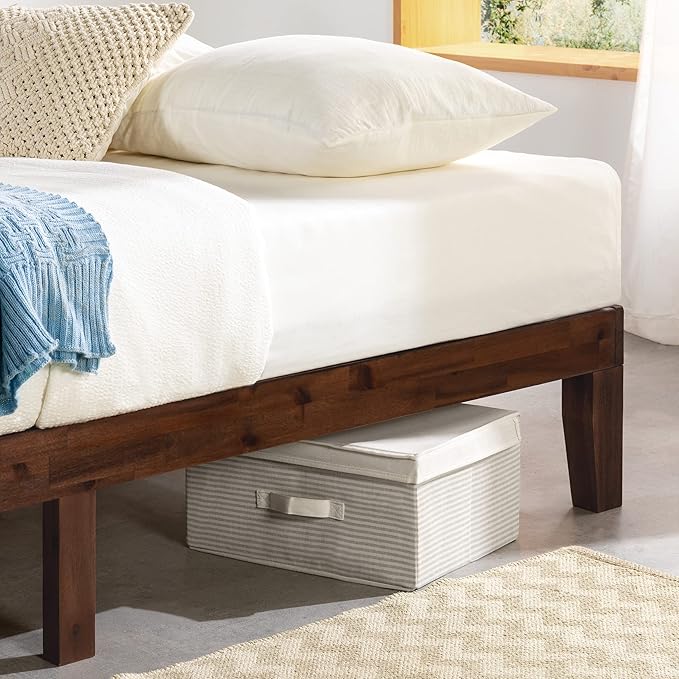 Mellow Naturalista Classic 12-Inch Solid Wood Platform Bed | Wooden Slats, No Box Spring Needed, Easy Assembly | Twin, Espresso