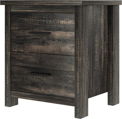 4 Piece Bedroom Set, Queen Size Bedroom Furniture Sets with 2 Nightstands and Charging Station, Bedroom Furniture Sets with 1 Dresser and Wood Platform Bed Frame for Bedroom, Antique Gray