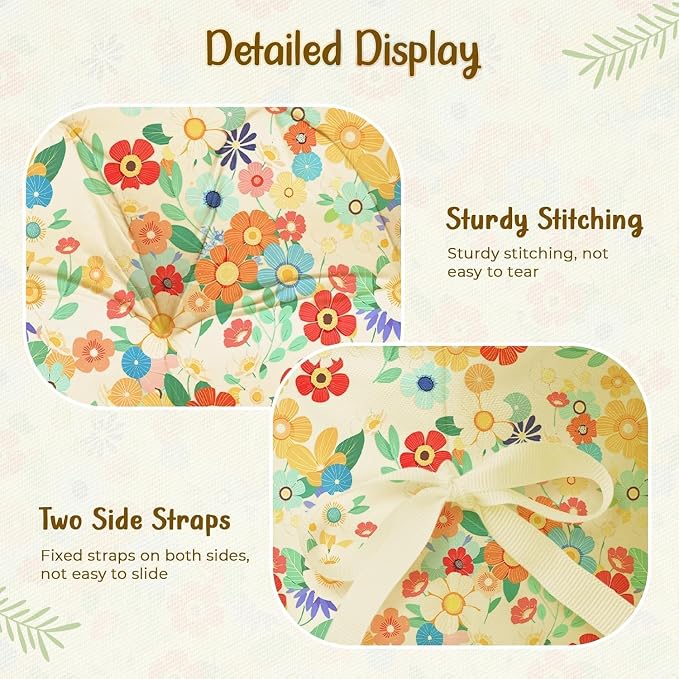 Double Egg Chair Cushion Replacement Waterproof for Outdoor Patio Hanging Basket Egg Chairs, 59x43-Inch Thickened 100% Cotton Large Double Eggs Swing Chair Cushions, Daisy 2#
