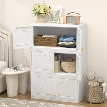 UNICOLY 15" Wall Mounted Storage Cabinet, Small Armoire Wardrobe Closet, Small Hanging Cabinet for Bedroom School, Employee, Gym, Armarios De Ropa para Dormitorio, Assembly Required, White