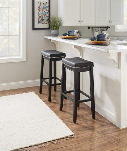 Linon Claridge Bar, Black Stool, 32" X 18.75" X 13"