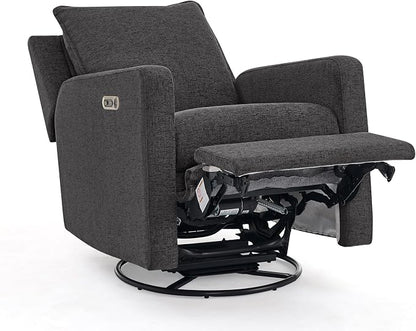 babyGap Harlowe Power Recliner with USB-A and Type-C Ports by Delta Children - Greenguard Gold Certified – Stain-Resistant Performance Fabric is Oeko-TEX Standard 100 Certified, Charcoal