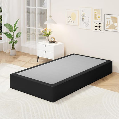 Awesofurni Twin Box Spring, 10 Inch High Profile Twin Box Spring Only, 3000 lbs Heavy Duty Metal Frame Mattress Foundation with Fabric Cover, Easy Assembly-Noise Free