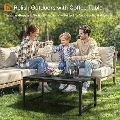 ODK Outdoor Coffee Table, Rectangle, Black