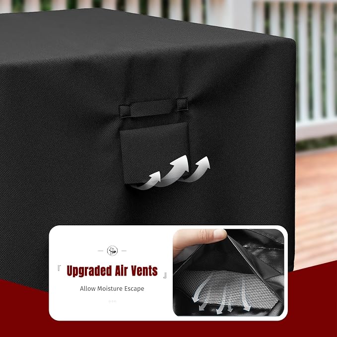 SHINESTAR Fire Pit Cover Square, Fits for 28-32 Inch Fire Pit Table, Gas Fire-600D Heavy Duty Fabric, Waterproof and Windproof, 32 x 32 x 24 Inches, Black