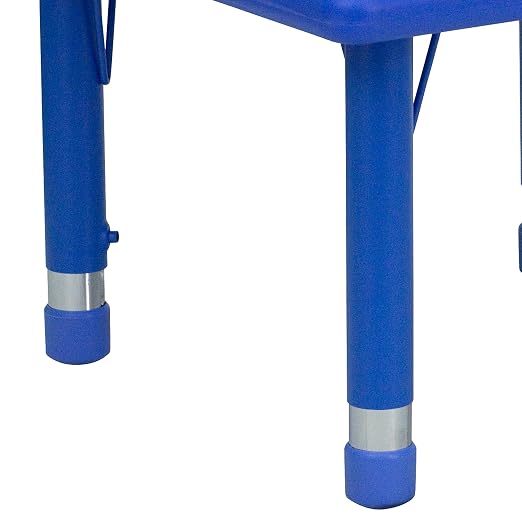 EMMA + OLIVER 24" Square Blue Plastic Height Adjustable Activity Table
